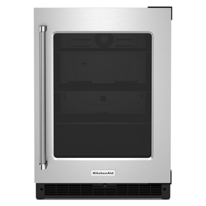 KitchenAid Réfrigérateur 5,0 pi³ sous le comptoir avec porte vitrée 24 po acier inoxydable KURR214KSB