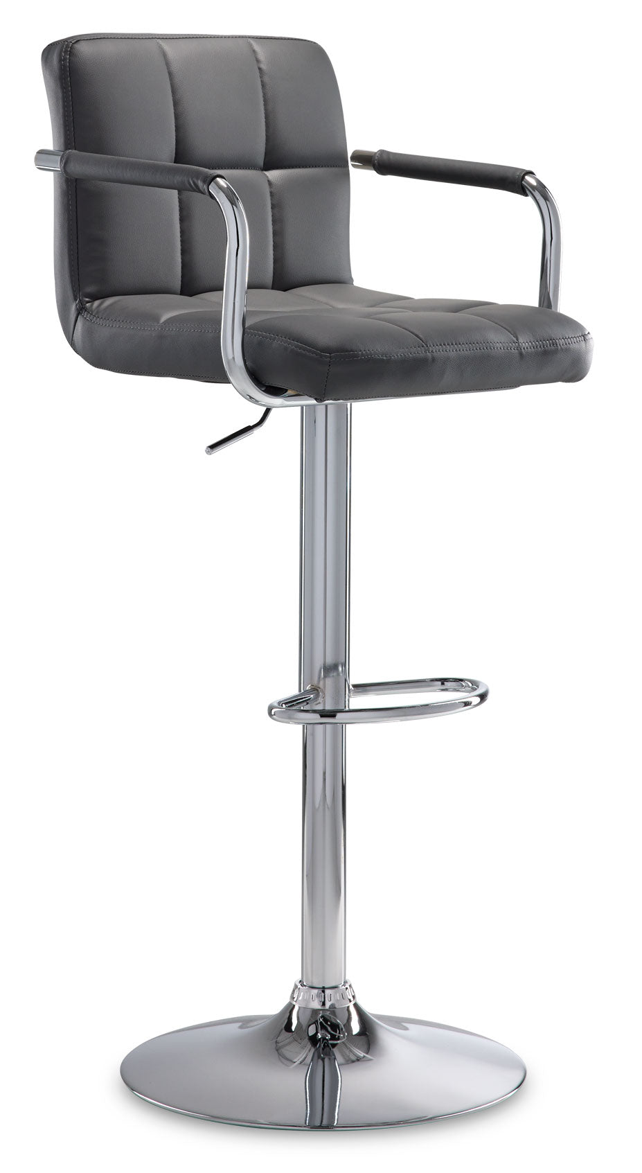 Kane Bar Height Stool - Grey, Chrome