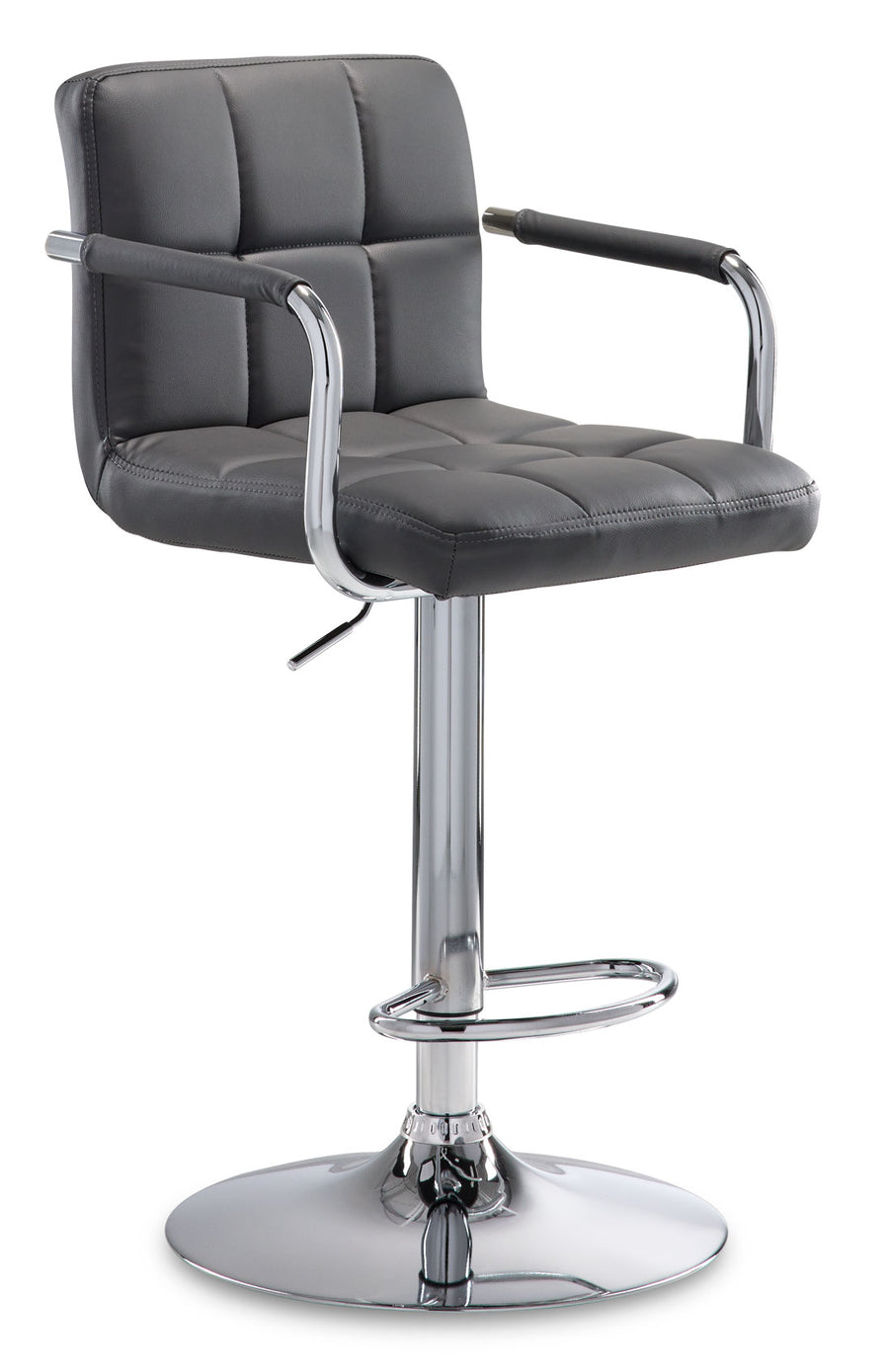 Kane Bar Height Stool - Grey, Chrome