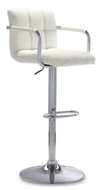 Kane Bar Height Stool - White, Chrome