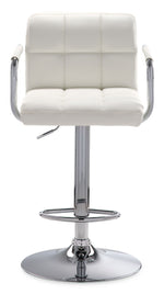 Kane Bar Height Stool - White, Chrome