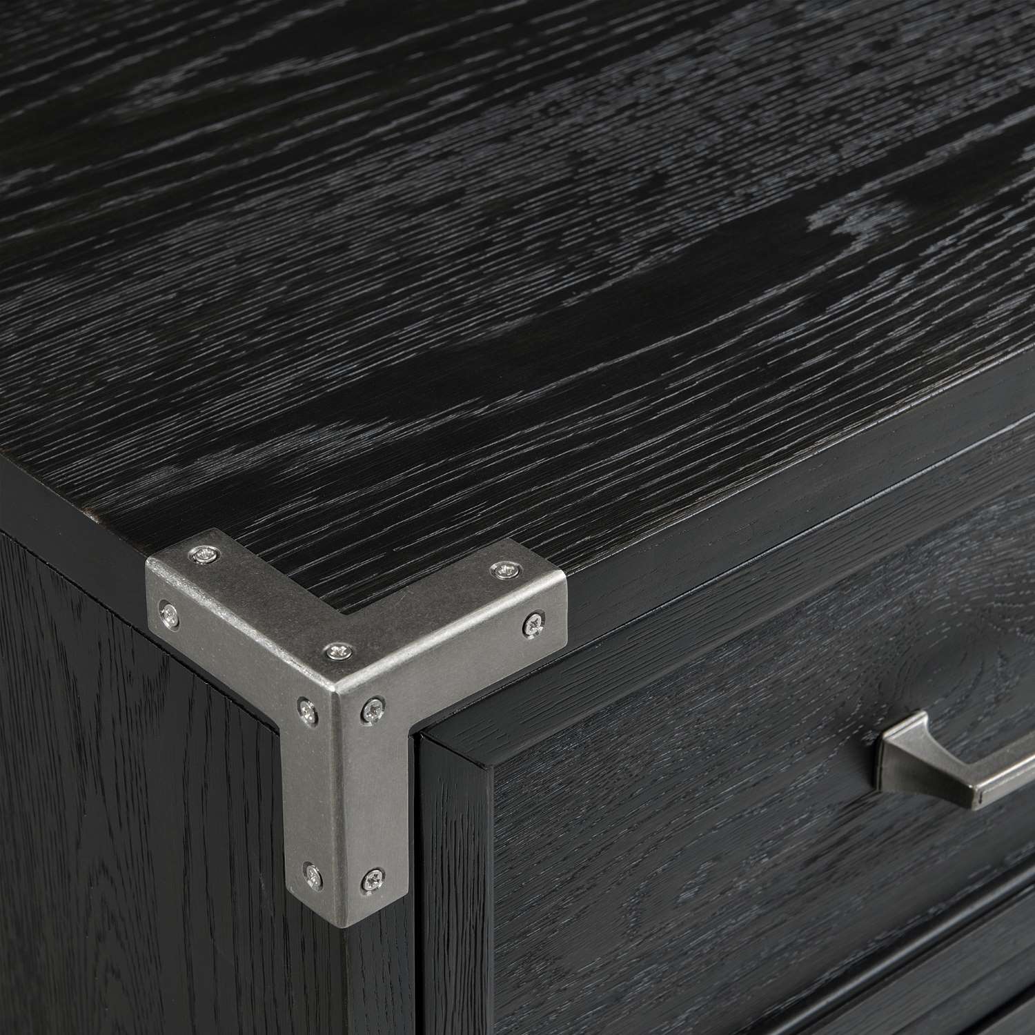 Laguna Night Table - Weathered Oak, Black