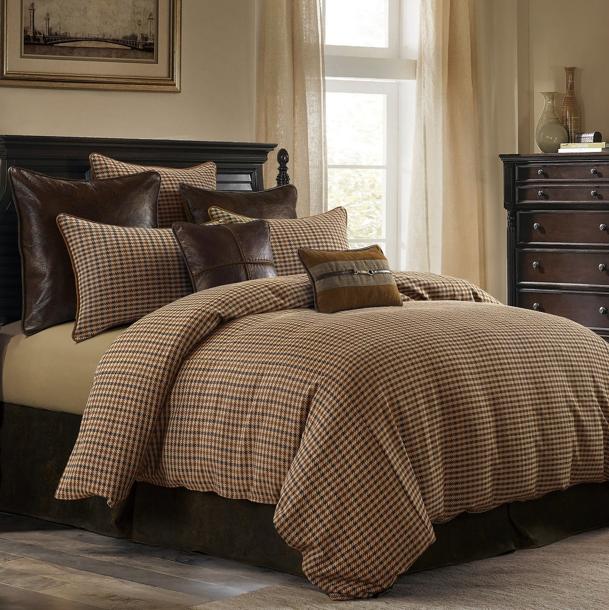 Montpelier 3 Pc. Queen Comforter Set - Brown / Green / Cream