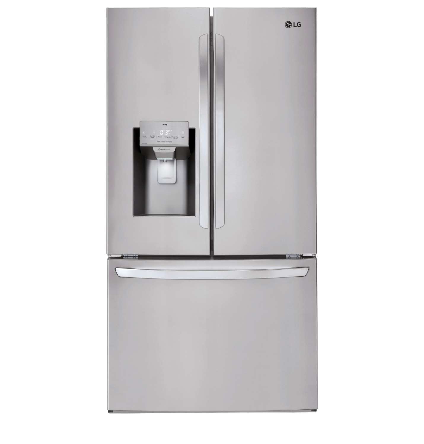 LG 36" 28 Cu. Ft. Smudge Resistant Stainless Steel French Door Refrigerator with Ice & Water Dispenser - LRFS28XBS