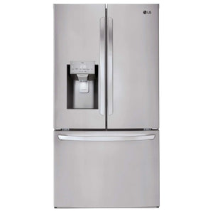 LG Réfrigérateur 28,0 pi³ avec porte à 2 battants avec distributeur d’eau et glace 36 po acier inoxydable résistant aux taches LRFS28XBS