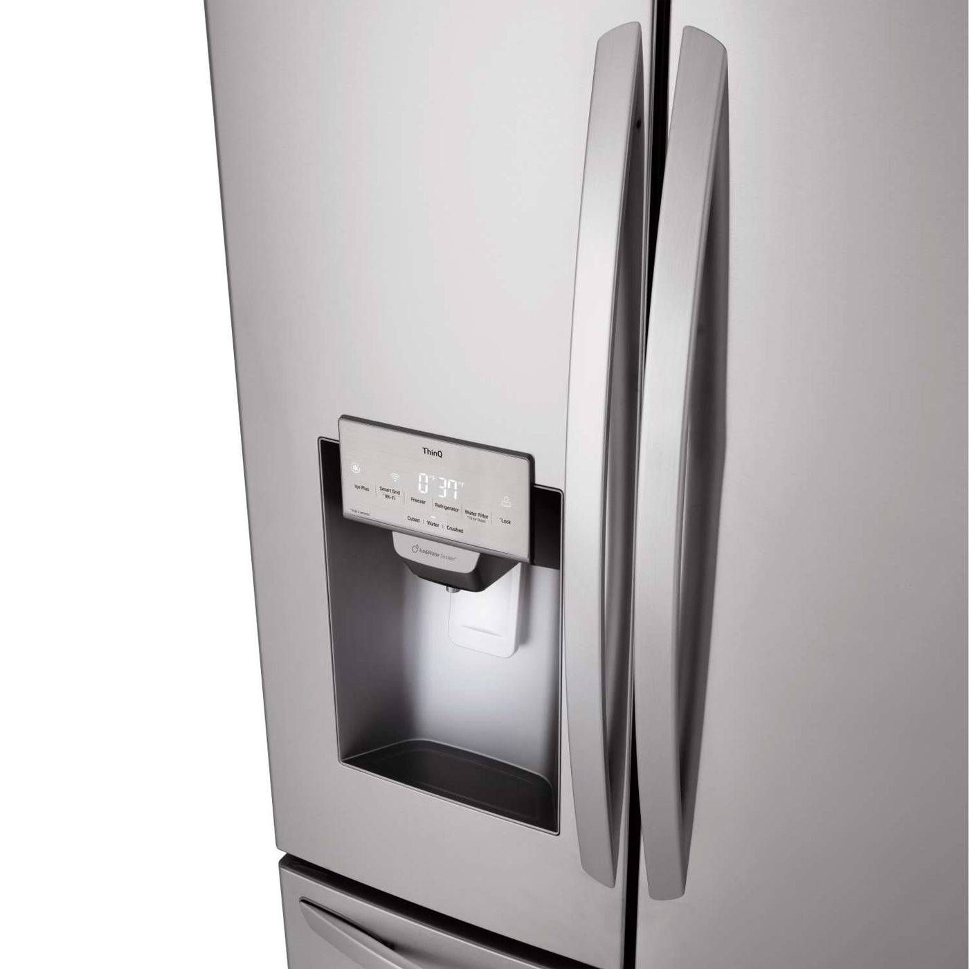 LG Smudge Resistant Stainless Steel 36" 28 Cu.ft French Door Refrigerator with Ice & Water Dispenser - LRFS28XBS