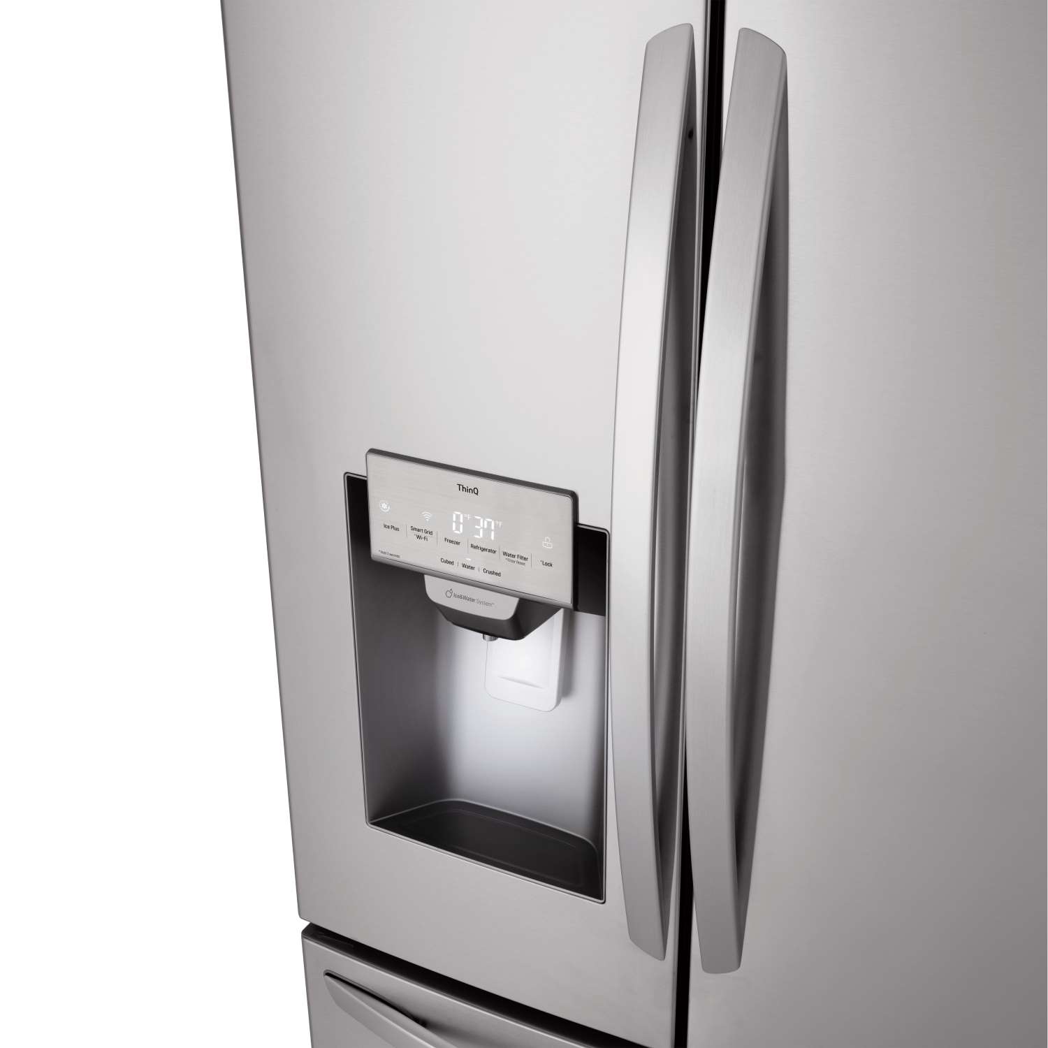 LG 36" 28 Cu. Ft. Smudge Resistant Stainless Steel French Door Refrigerator with Ice & Water Dispenser - LRFS28XBS