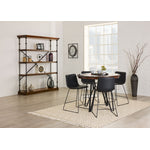 Leo 5-Piece Counter-Height Dining Set - Brown Cherry, Black