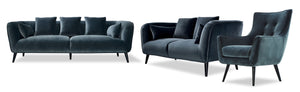 Maja Ens. sofa, causeuse et fauteuil d'appoint - gris