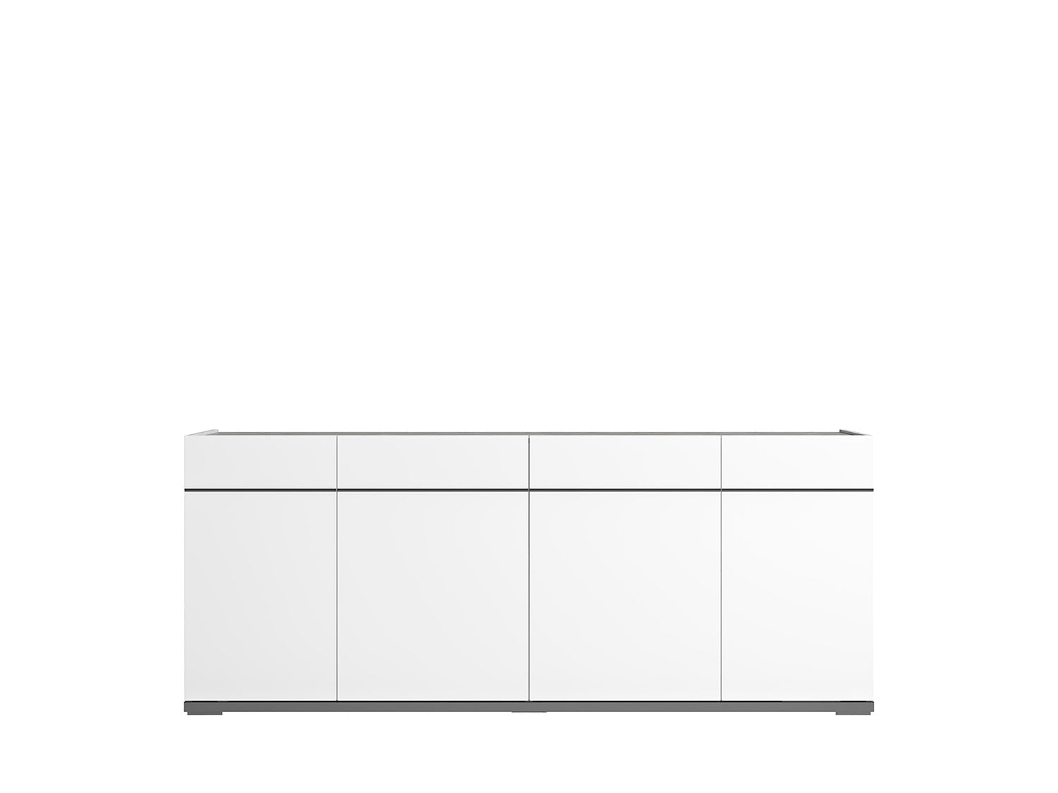 Mara 77" 4-Door Server - White Lacquer, Grey