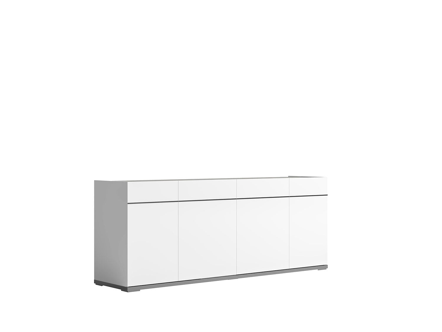 Mara 77" 4-Door Server - White Lacquer, Grey