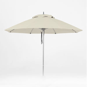 Oca 9' Octagon Outdoor Umbrella - Seashell White/Brushed Aluminum