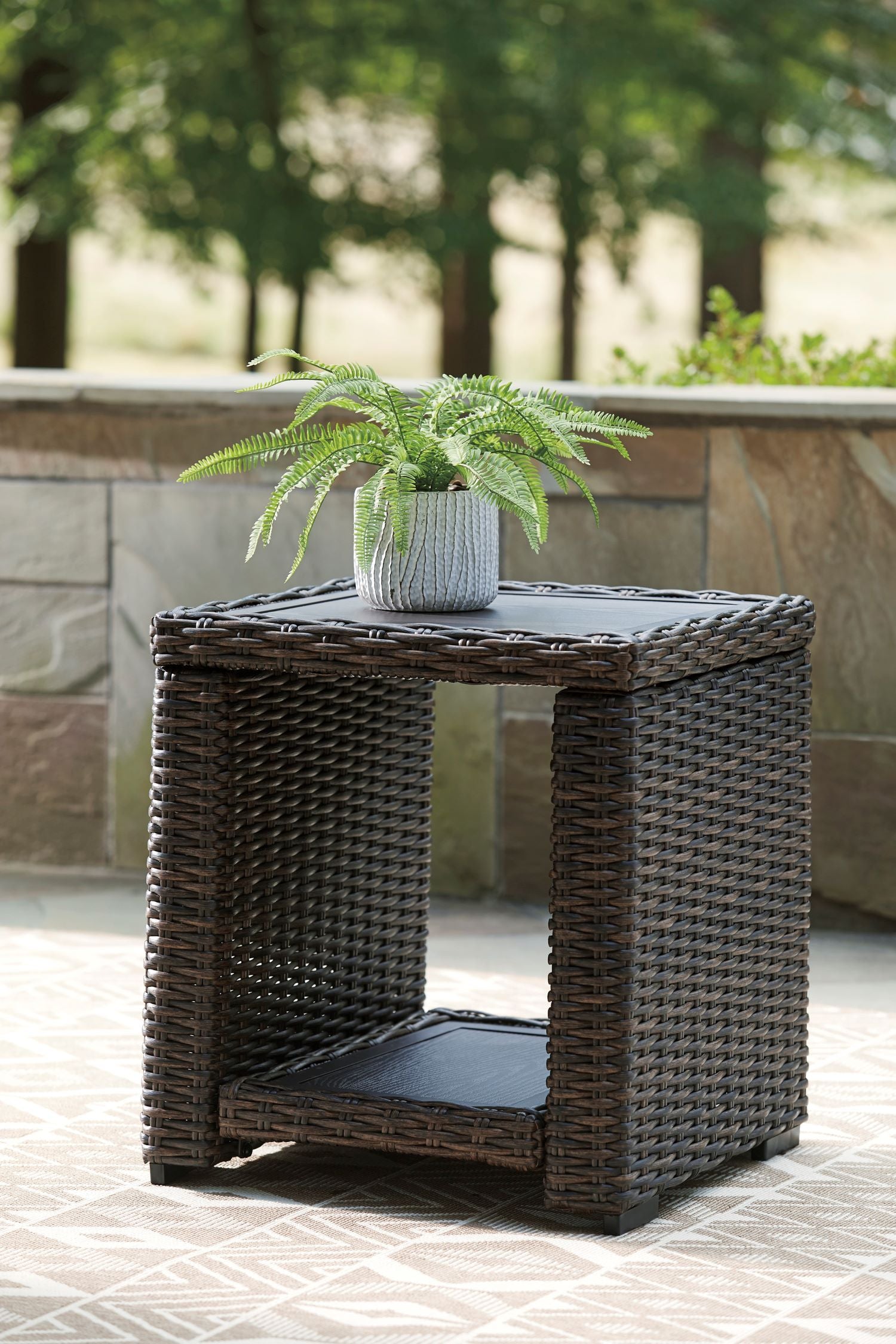Grasson Lane - Outdoor End Table - Brown