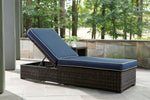 Grasson Lane - Outdoor Chaise Lounge - Blue, Brown