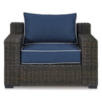 Grasson Lane - Outdoor Chair - Blue, Brown