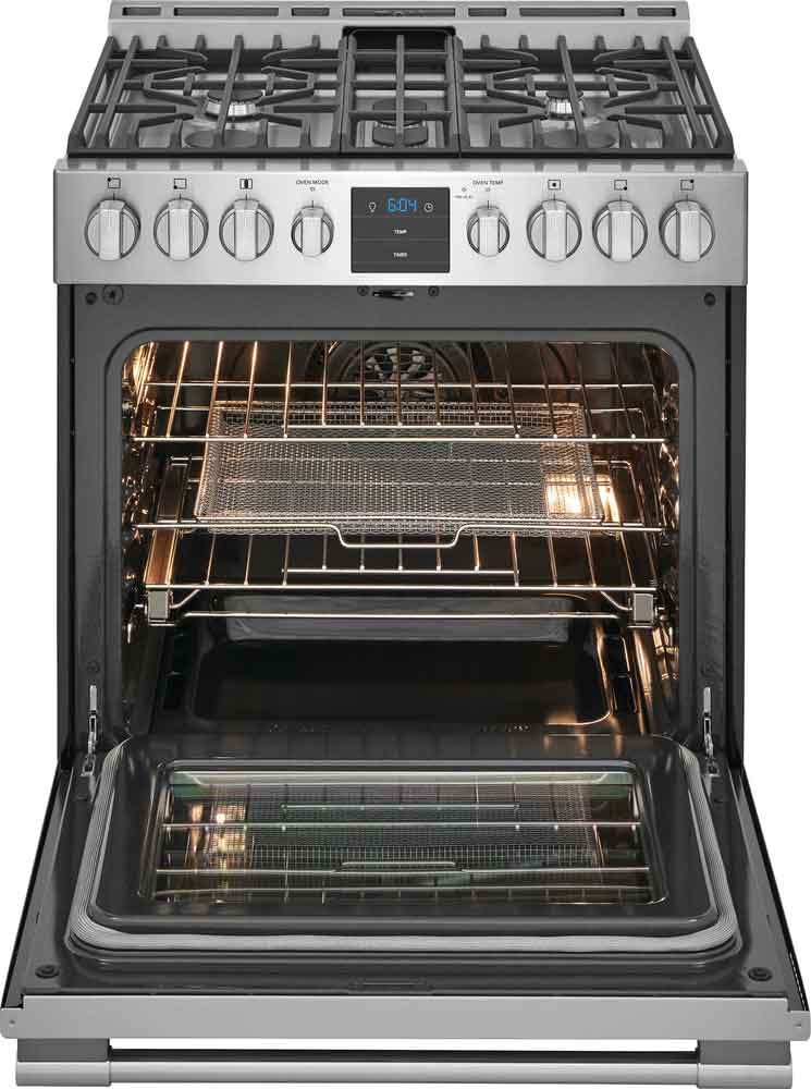 Frigidaire Professional Smudge-Proof Stainless Steel Front Control Gas Range with Air Fry (5.6 Cu.Ft) - PCFG3078AF