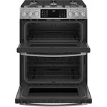 GE Profile Stainless Steel 30" Smart Slide-In Double Oven Gas Convection Range with Air Fry (6.7 Cu. Ft.) - PCGS960YPFS