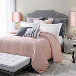 Delray 7 Pc. King Duvet Cover Set - White / Pink