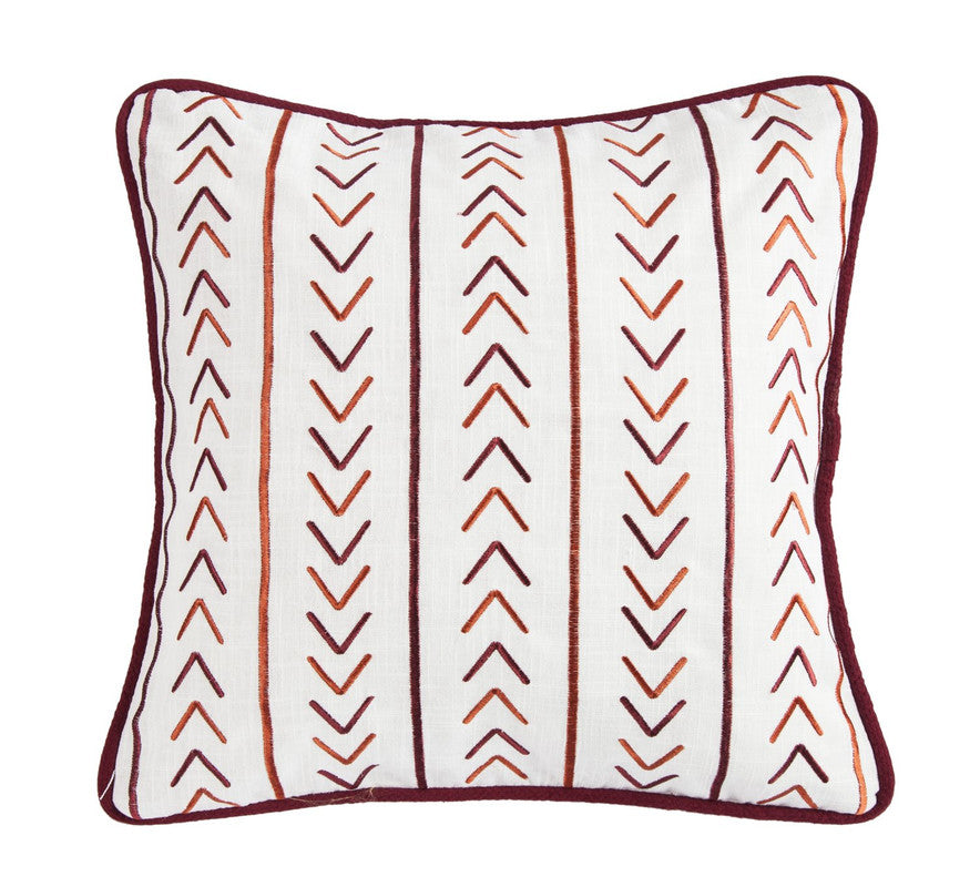 Jinetepe Embroidered Decorative Pillow - White / Red
