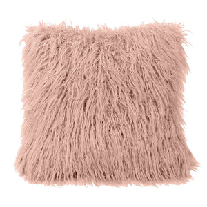 Machias 18 x 18 Faux Fur Decorative Pillow - Blush