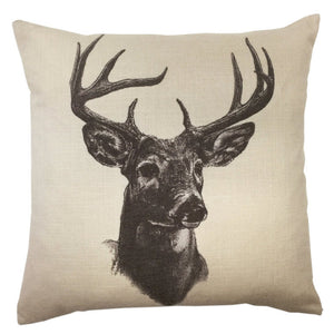 Omo Linen Deer Decorative Pillow - Cream / Brown