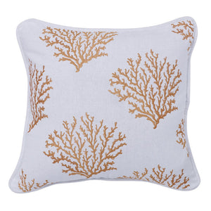 Sabanitas Embroidery Decorative Pillow - White / Tan