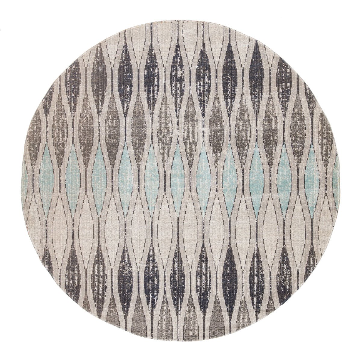 Mikras IX Area Rug - 8' Round - Grey/Blue