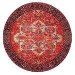 Mikras VII Area Rug - 8' Round - Red/Blue