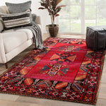 Mikras X Area Rug - 5' X 7'6" - Red/Black