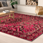Mikras I Area Rug - 7'6" X 9'6" - Red/Black