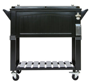 Permasteel 80Qt Furniture Style Patio Cooler - Black