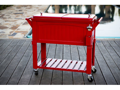 Permasteel 80Qt Furniture Style Patio Cooler - Red