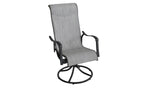 Hanlan Outdoor Swivel Sling Dining Chair - Set of 2 - Charcoal/Light Grey