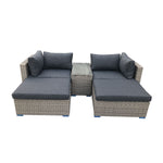 Kemble 5-Piece Modular Outdoor Lounge Set - Grey