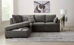 Portland 3-Piece Sectional with Right-Facing Pop-Up Bed - Grey