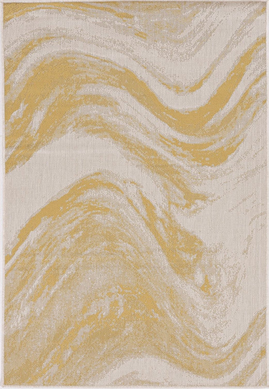 Kitimat II Indoor/Outdoor Area Rug - 5'3" x 7'7" - Ivory/Gold