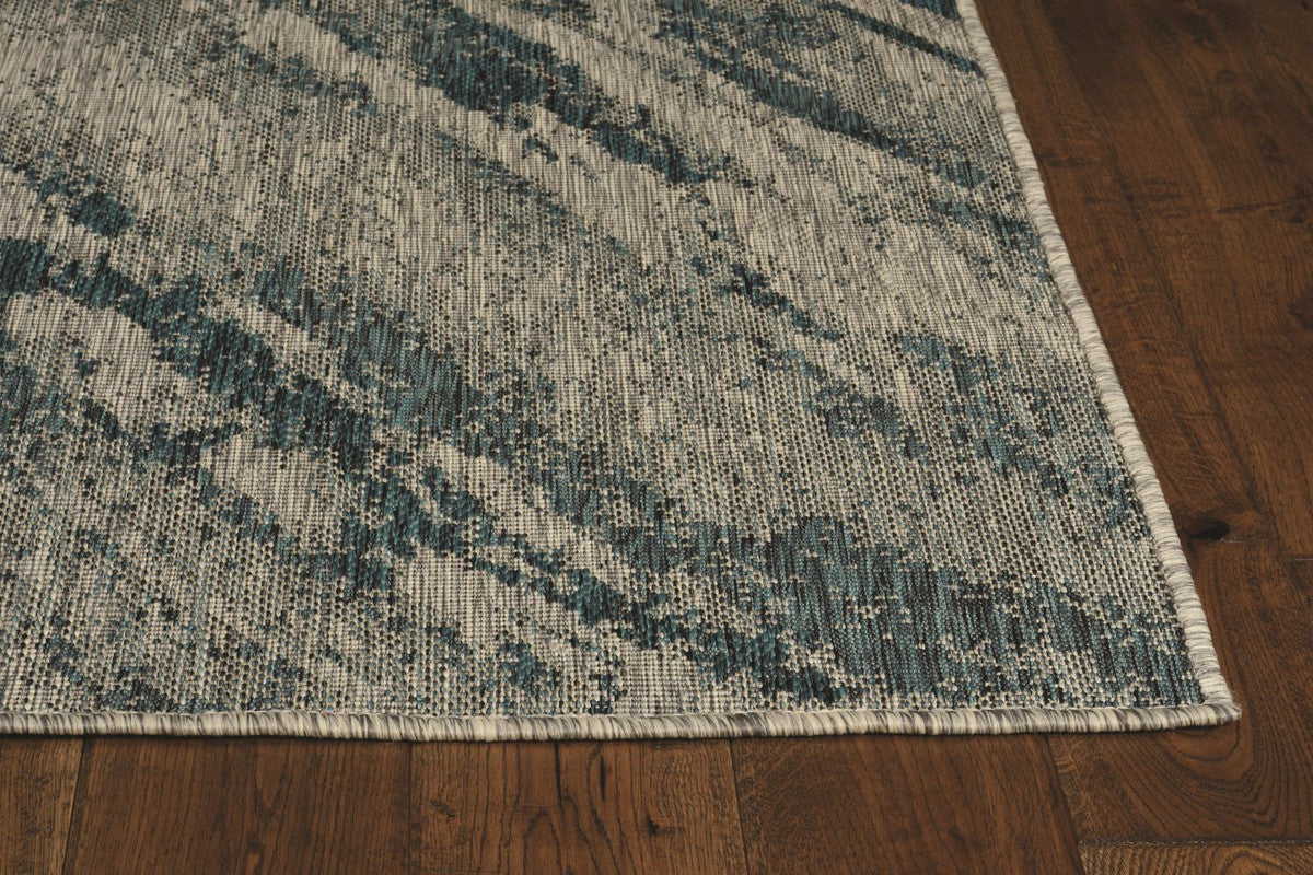 Kitimat II Indoor/Outdoor Area Rug - 7'10" x 10'10" - Grey/Teal
