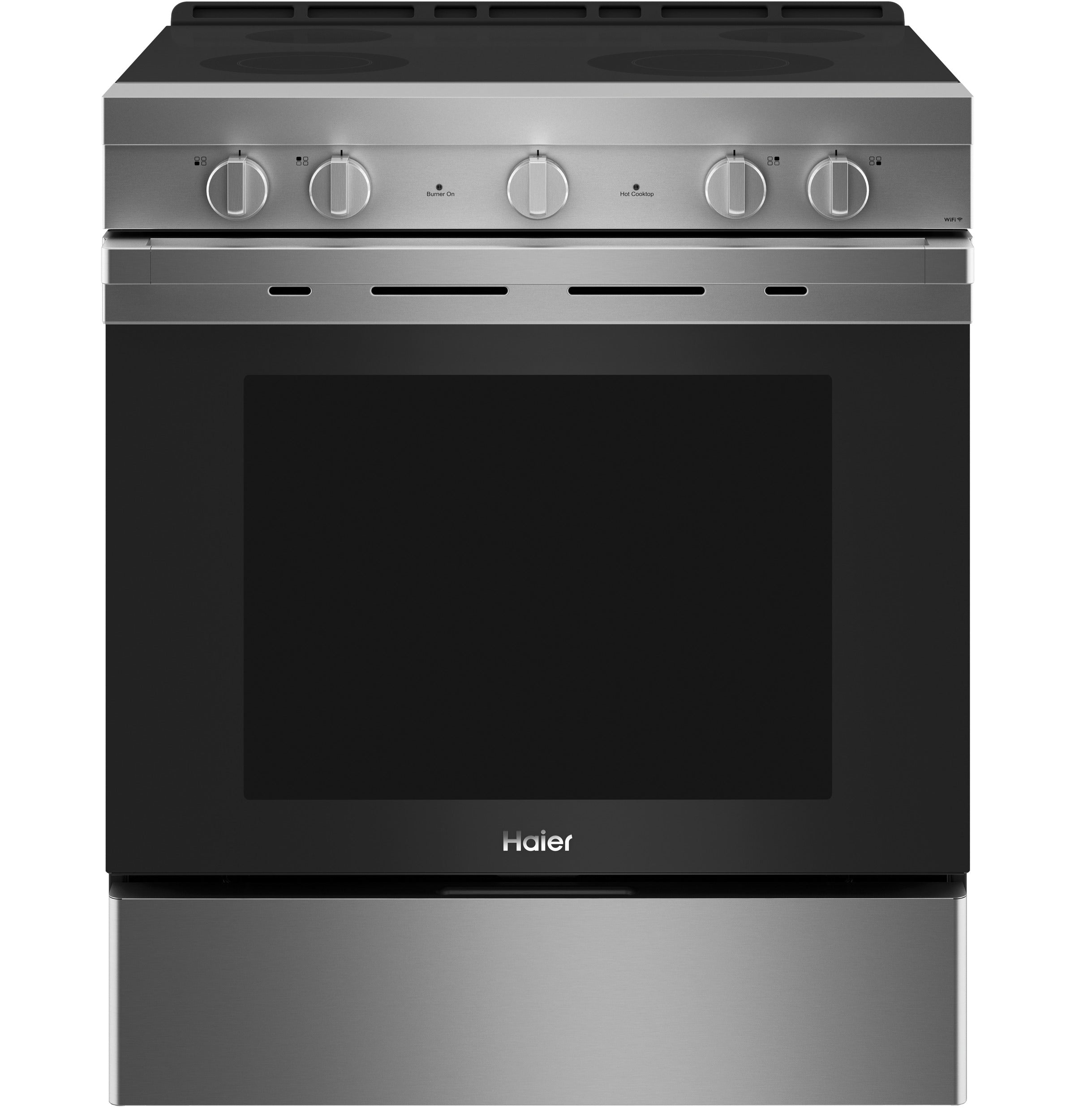 Haier Stainless Steel Smart Slide-In Electric Convection Range with Air Fry (5.7 Cu. Ft.) - QCSS740RNSS