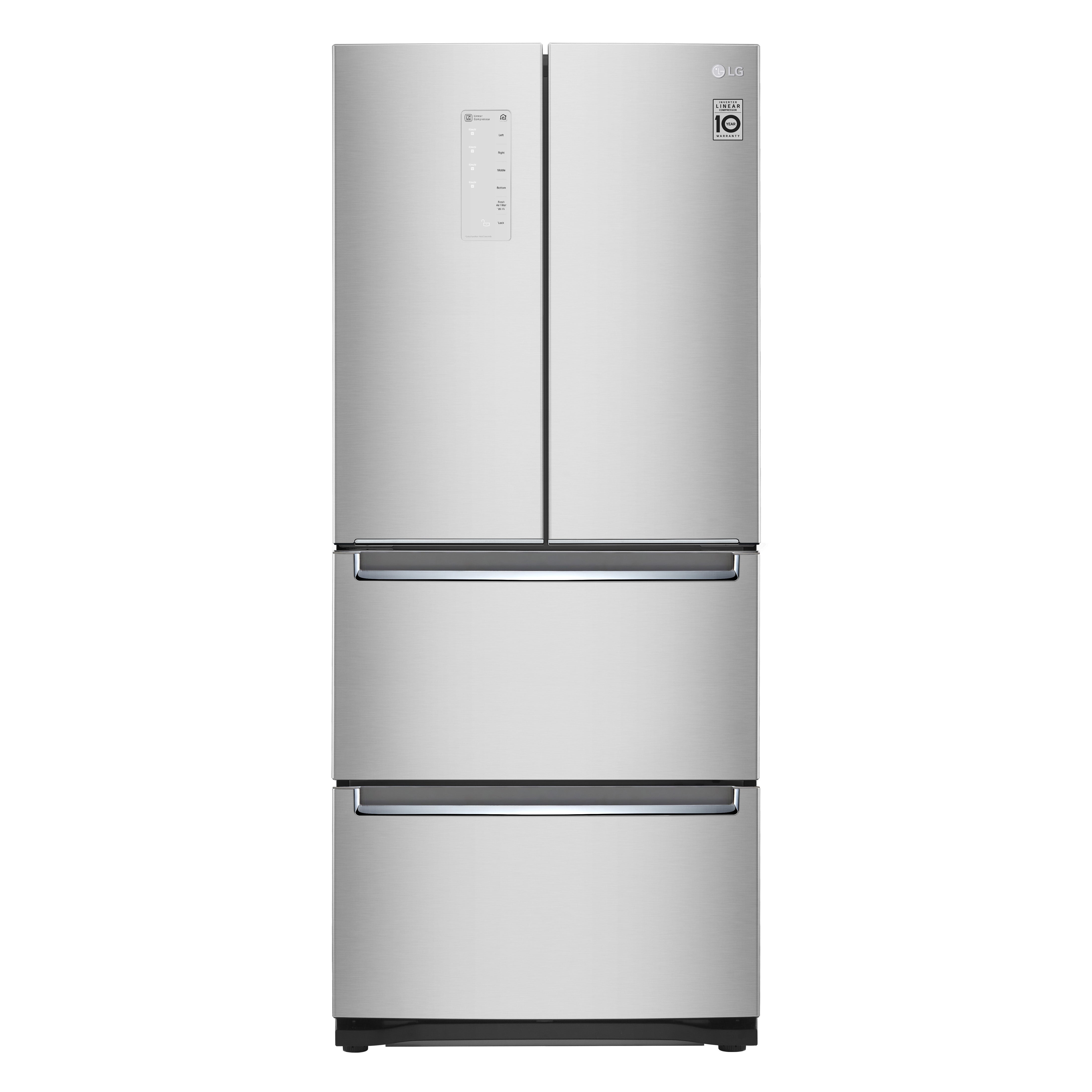 LG Platinum Silver 30" Specialty Food (Kimchi & Sushi) Four-Door Refrigerator with ThinQ® Technology (14.3 Cu.Ft) - LRKNS1400V
