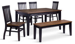 Caylie Noir 6-Piece Dining Set - Ebony, Driftwood