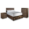 Rossco Chambre à coucher avec rangement 5 mcx grand – chêne rustique