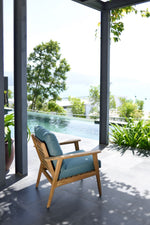 Bandrele Teak Outdoor Conversation - Set of 4 - Green/Natural