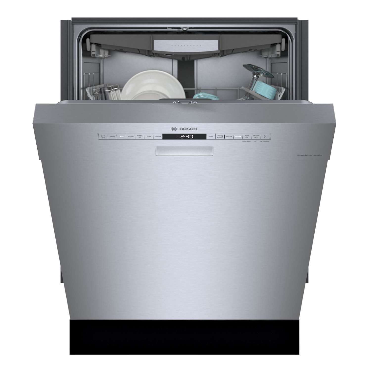 Bosch Fingerprint Resistant Stainless Steel 24-Inch Smart Built-In Dishwasher with Home Connect, Third Rack, 46 dBA - SHE53B75UC