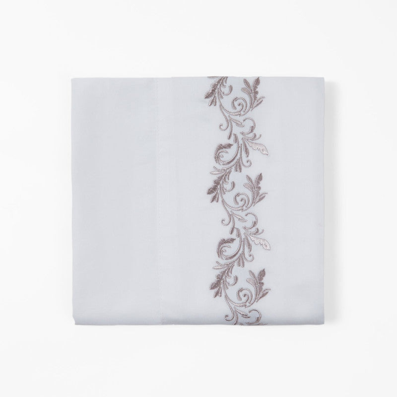 Orono 4 Pc. King Embroidered Sheet Set - White / Grey