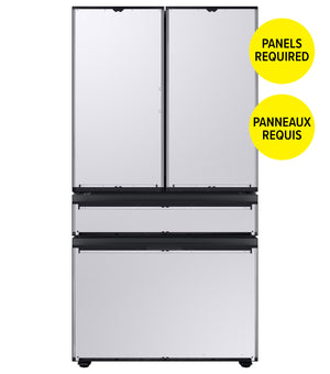 Samsung BESPOKE Réfrigérateur 28,8 pi³ avec porte à deux battants avec centre de boissons (sans les panneaux) 36 po acier inoxydable RF29BB8600APAA