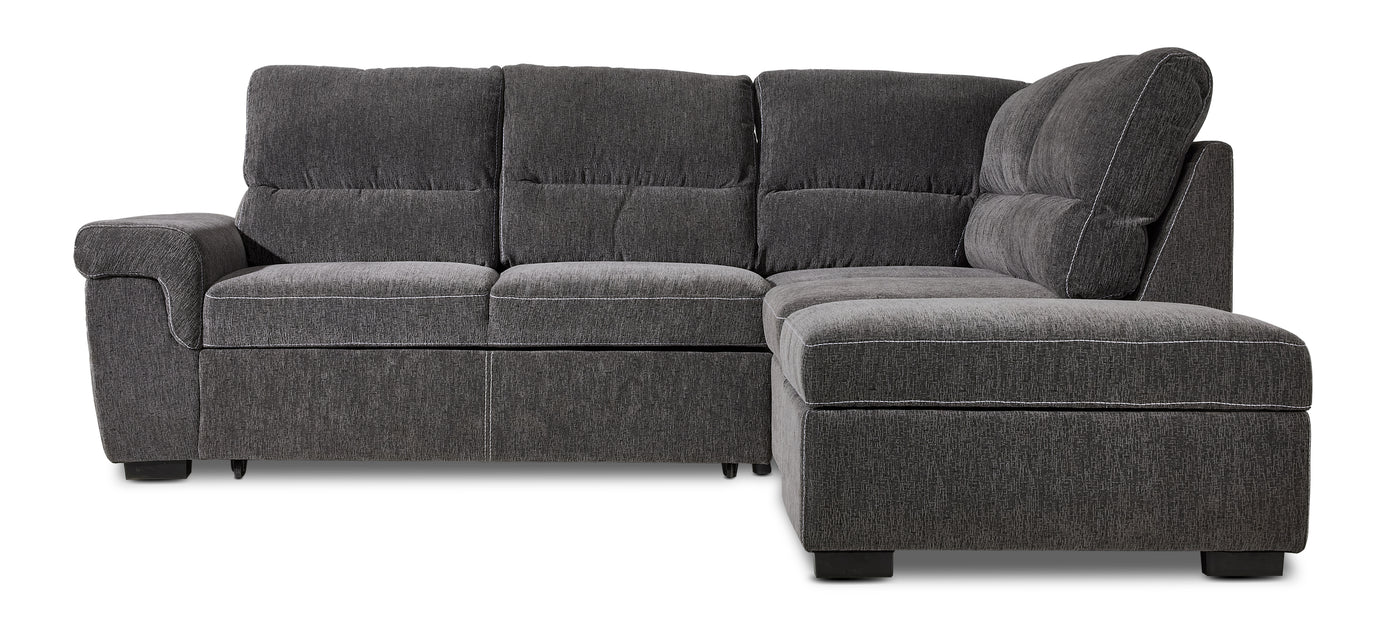 Serafina 4-Piece Sectional with Left Facing Pop-Up Bed - Charcoal