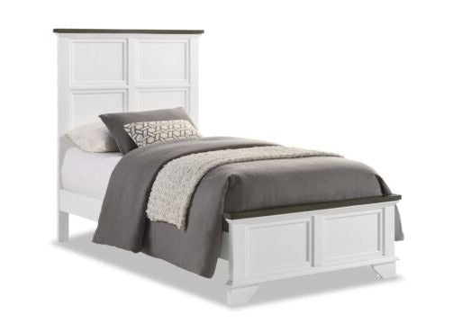 Abigail 3-Piece Twin Bed - White and Grey