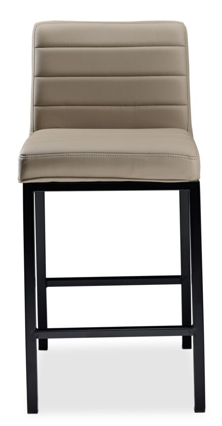 Amos Counter Height Stool - Beige Leather Look
