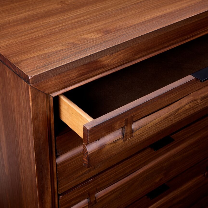 Camila 5-Drawer Chest - Rustic Brown