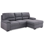 Camille Pop-Up Sofa Bed with Right-Facing Chaise- Grey, Charcoal